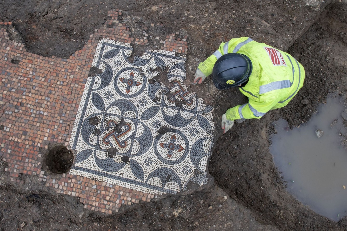 Dieses römische Mosaik wurde vergangenes Jahr bei Bauarbeiten entdeckt - doch für Artefakte wie dieses haben Londons Museen nicht mehr viel Platz.