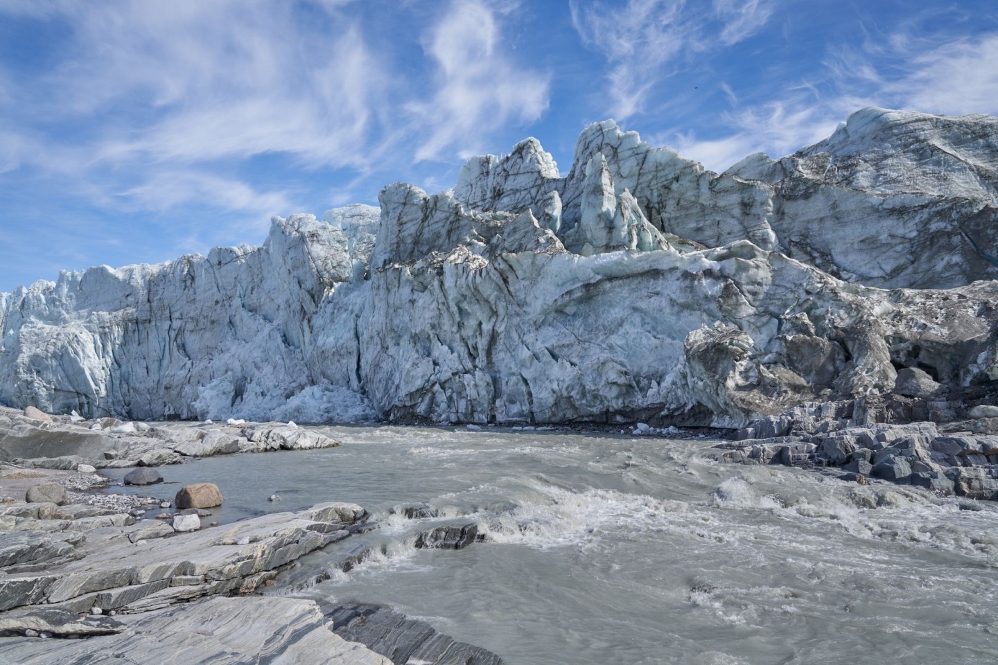 Die Kalbungsfront des Russell-Gletschers, Kangerlussuaq.