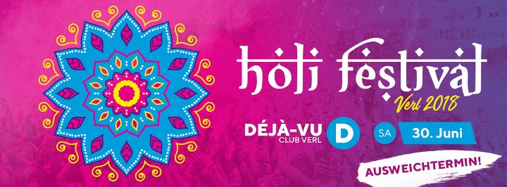 Holi Festival am deja-vu verschoben